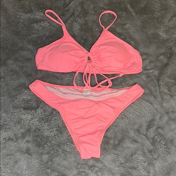 Vibrant Pink Triangle Bikini Set - Picture 1 of 2